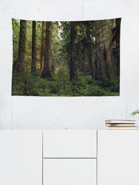 Olympic Forest Wall Tapestry, 36x26 inches Pacific Northwest Scenery